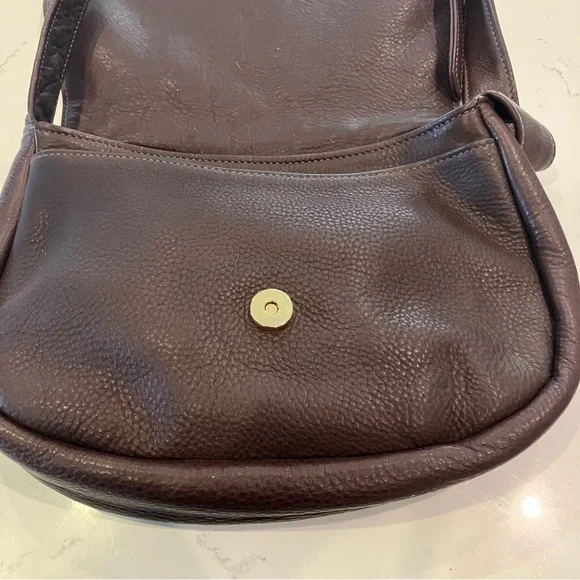 Libaire Beautiful Vintage Brown Pebbled Leather Crossbody Bag Shoulder Purse USA - Picture 7 of 15